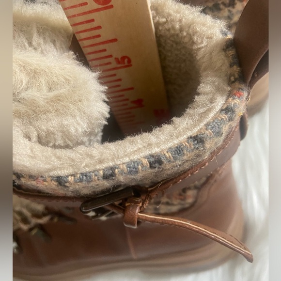 Circus.NY by Sam Edelman Sz 9.5 Brown w/ Houndstooth Trim Women’s Lace up Boots - Picture 7 of 9